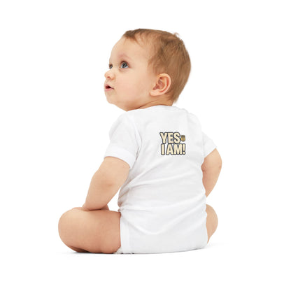 Infant One-Piece Bodysuit — 'Mom Is Tired' Front Badge & 'Yes I Am!' Back Graphic