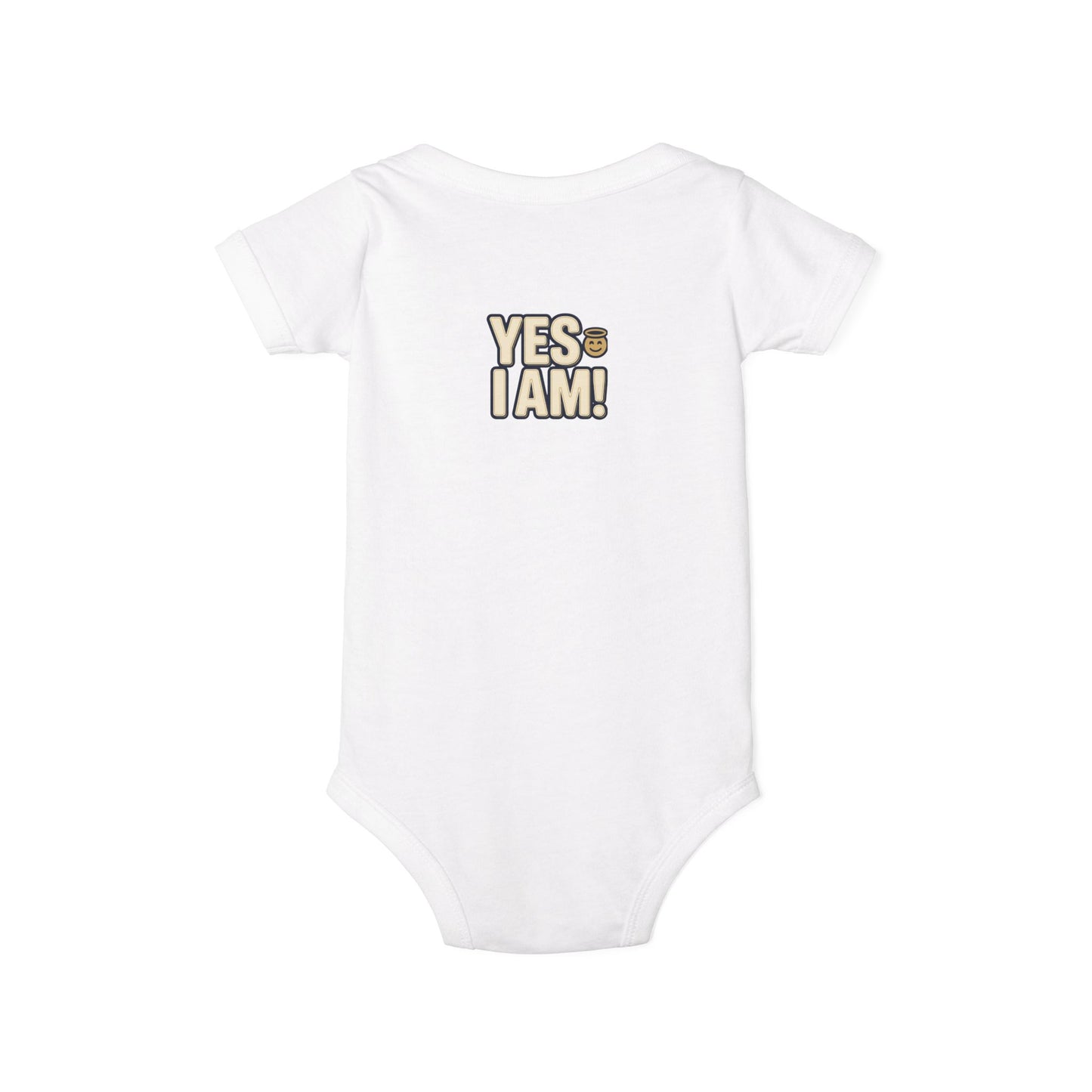 Infant One-Piece Bodysuit — 'Mom Is Tired' Front Badge & 'Yes I Am!' Back Graphic
