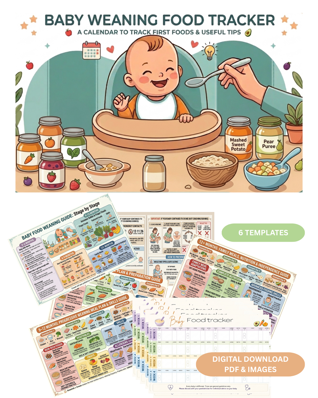 Baby Weaning Food Tracker Bundle