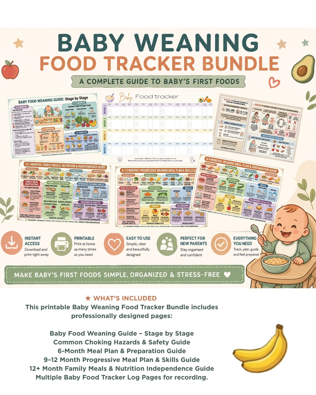 Baby Weaning Food Tracker Bundle