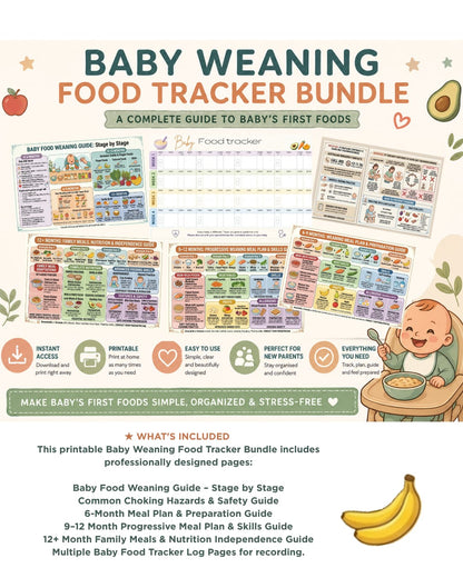 Baby Weaning Food Tracker Bundle